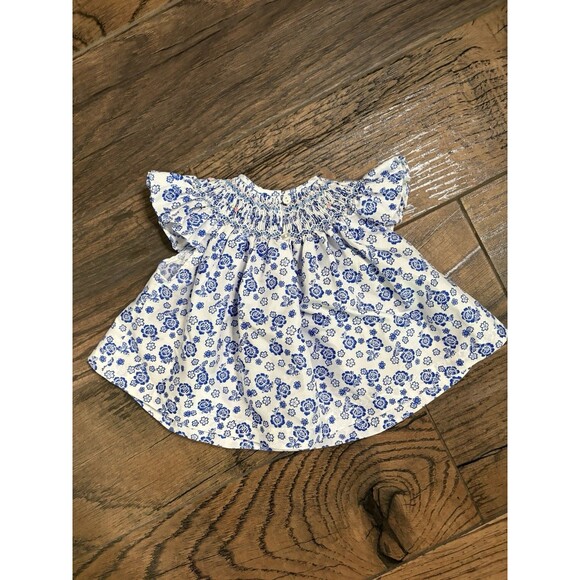 Princess Lib Blue Floral Smocked Dress Bloomer Set Baby Infant Size 9 Mos Pink‎ - Picture 5 of 10